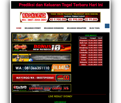 Prediksi Togel Online Hari Ini