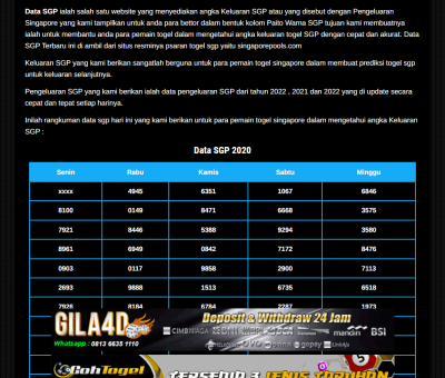 data pengeluaran singapore