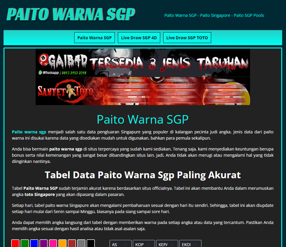 paito warna sgp