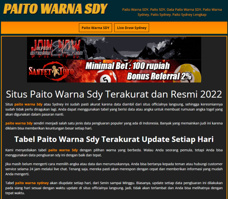 Kumpulan Data SDY Menjadi Tabel Paito Warna SDY
